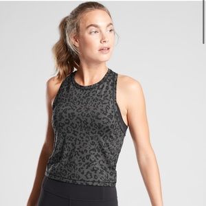 Athleta Black Leopard Print Crop Top
